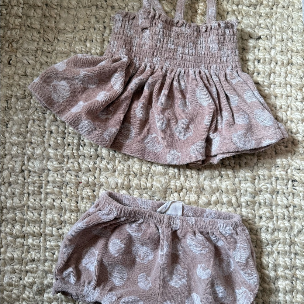 Easy Peasy Terry Seashell Baby Girl set